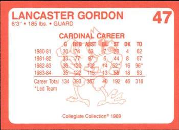 1989-90 Collegiate Collection Louisville Cardinals #47 Lancaster Gordon Back