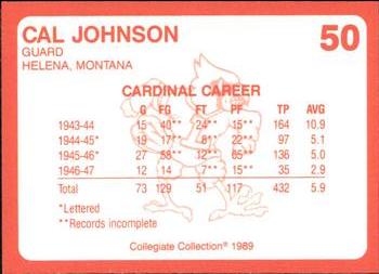1989-90 Collegiate Collection Louisville Cardinals #50 Cal Johnson Back