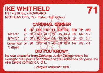 1989-90 Collegiate Collection Louisville Cardinals #71 Ike Whitfield Back