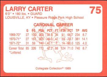 1989-90 Collegiate Collection Louisville Cardinals #75 Larry Carter Back