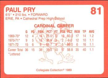 1989-90 Collegiate Collection Louisville Cardinals #81 Paul Pry Back