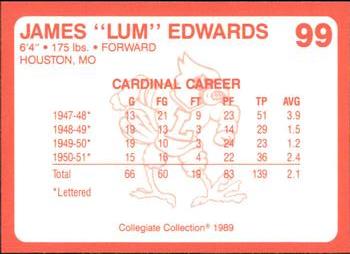 1989-90 Collegiate Collection Louisville Cardinals #99 James Lum Edwards Back