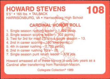 1989-90 Collegiate Collection Louisville Cardinals #108 Howard Stevens Back