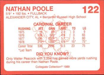 1989-90 Collegiate Collection Louisville Cardinals #122 Nathan Poole Back