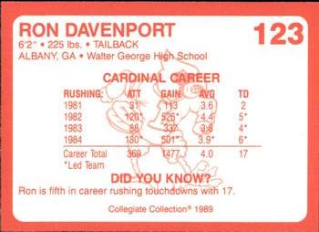 1989-90 Collegiate Collection Louisville Cardinals #123 Ron Davenport Back