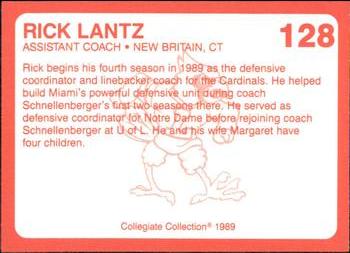 1989-90 Collegiate Collection Louisville Cardinals #128 Rick Lantz Back