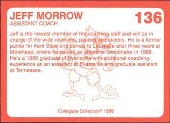 1989-90 Collegiate Collection Louisville Cardinals #136 Jeff Morrow Back