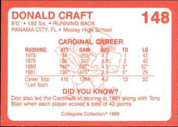 1989-90 Collegiate Collection Louisville Cardinals #148 Donnie Craft Back