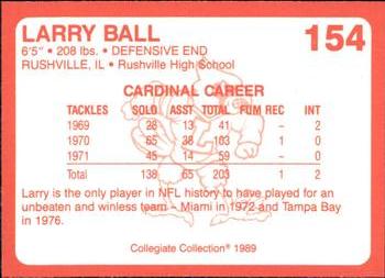 1989-90 Collegiate Collection Louisville Cardinals #154 Larry Ball Back
