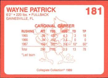 1989-90 Collegiate Collection Louisville Cardinals #181 Wayne Patrick Back