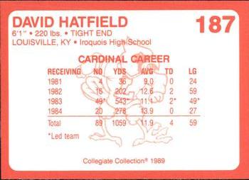 1989-90 Collegiate Collection Louisville Cardinals #187 David Hatfield Back