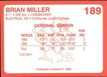 1989-90 Collegiate Collection Louisville Cardinals #189 Brian Miller Back