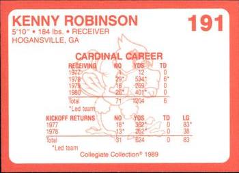 1989-90 Collegiate Collection Louisville Cardinals #191 Kenny Robinson Back