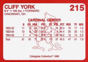 1989-90 Collegiate Collection Louisville Cardinals #215 Cliff York Back