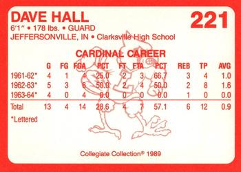 1989-90 Collegiate Collection Louisville Cardinals #221 Dave Hall Back