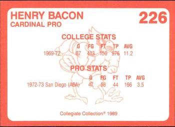 1989-90 Collegiate Collection Louisville Cardinals #226 Henry Bacon Back