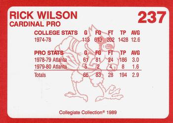 1989-90 Collegiate Collection Louisville Cardinals #237 Rick Wilson Back