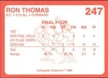 1989-90 Collegiate Collection Louisville Cardinals #247 Ron Thomas Back