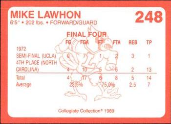 1989-90 Collegiate Collection Louisville Cardinals #248 Mike Lawhon Back