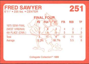 1989-90 Collegiate Collection Louisville Cardinals #251 Fred Sawyer Back