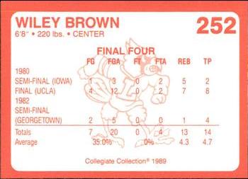 1989-90 Collegiate Collection Louisville Cardinals #252 Wiley Brown Back