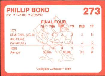 1989-90 Collegiate Collection Louisville Cardinals #273 Phillip Bond Back