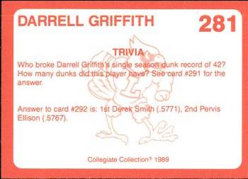 1989-90 Collegiate Collection Louisville Cardinals #281 Darrell Griffith Back