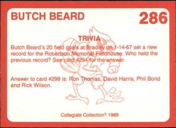 1989-90 Collegiate Collection Louisville Cardinals #286 Butch Beard Back