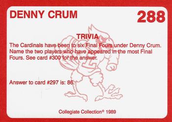 1989-90 Collegiate Collection Louisville Cardinals #288 Denny Crum Back