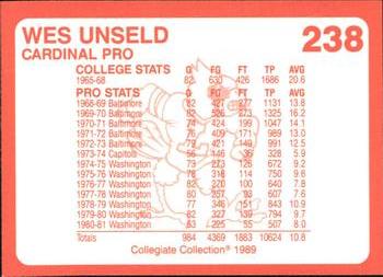 1989-90 Collegiate Collection Louisville Cardinals #238 Wes Unseld Back