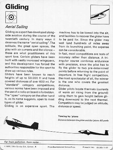 1977-79 Sportscaster Series 11 #11-07 Aerial Sailing Back