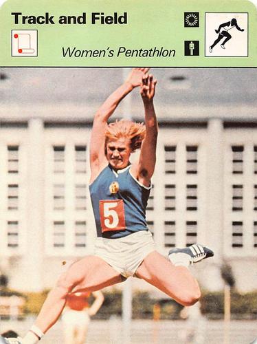 1977-79 Sportscaster Series 13 #13-08 Women's Pentathlon Front