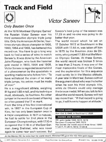 1977-79 Sportscaster Series 14 #14-08 Victor Saneyev Back