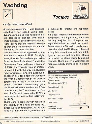1977-79 Sportscaster Series 15 #15-18 Tornado Back