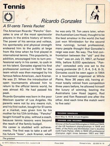 1977-79 Sportscaster Series 16 #16-18 Ricardo Gonzales Back