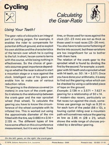 1977-79 Sportscaster Series 17 #17-10 Calculating the Gear-Ratio Back