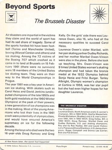 1977-79 Sportscaster Series 18 #18-09 The Brussels Disaster Back