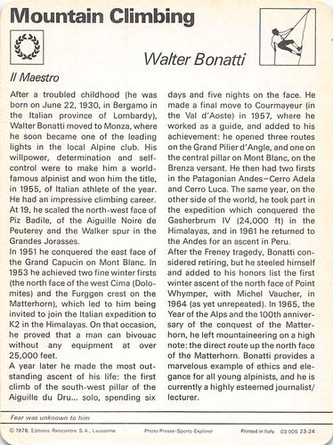 1977-79 Sportscaster Series 23 #23-24 Walter Bonatti Back
