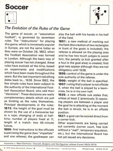 1977-79 Sportscaster Series 23 #23-22 The Evolution of the Rules of the Game Back
