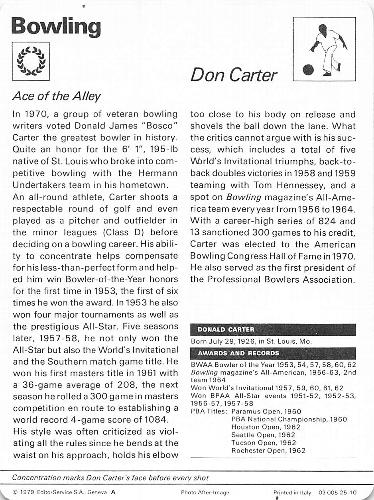 1977-79 Sportscaster Series 25 #25-10 Don Carter Back