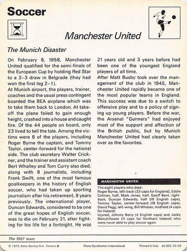 1977-79 Sportscaster Series 26 #26-09 Manchester United Back