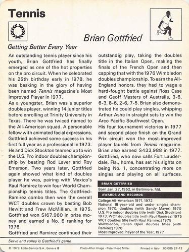 1977-79 Sportscaster Series 27 #27-12 Brain Gottfried Back
