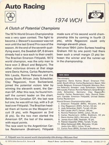 1977-79 Sportscaster Series 27 #27-13 1974 WCH Back