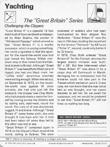 1977-79 Sportscaster Series 27 #27-14 The Great Britain Series Back