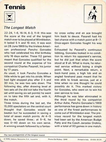 1977-79 Sportscaster Series 30 #30-24 The Longest Match Back