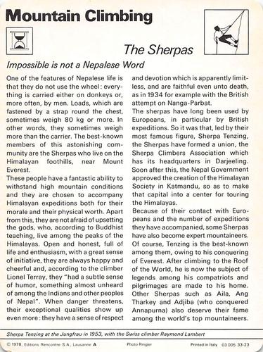 1977-79 Sportscaster Series 33 #33-23 The Sherpas Back