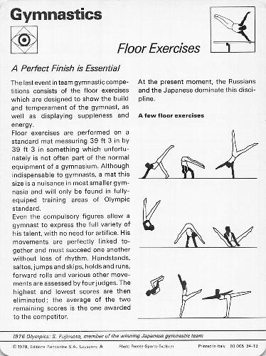 1977-79 Sportscaster Series 34 #34-13 Floor Exercises Back