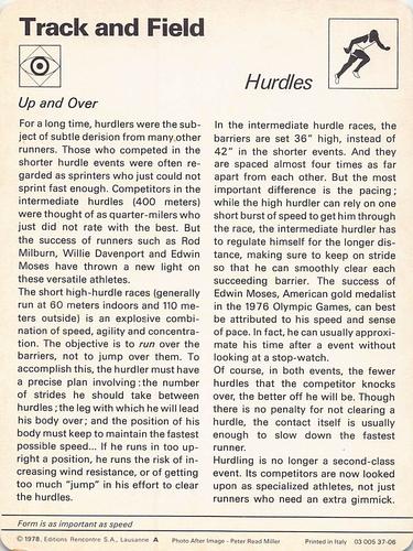 1977-79 Sportscaster Series 37 #37-06 Hurdles Back