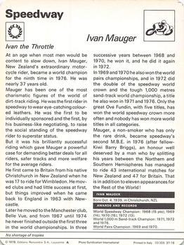 1977-79 Sportscaster Series 37 #37-16 Ivan Mauger Back