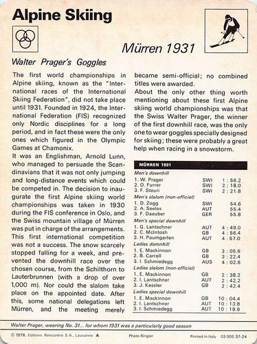 1977-79 Sportscaster Series 37 #37-24 Marren 1931 Back